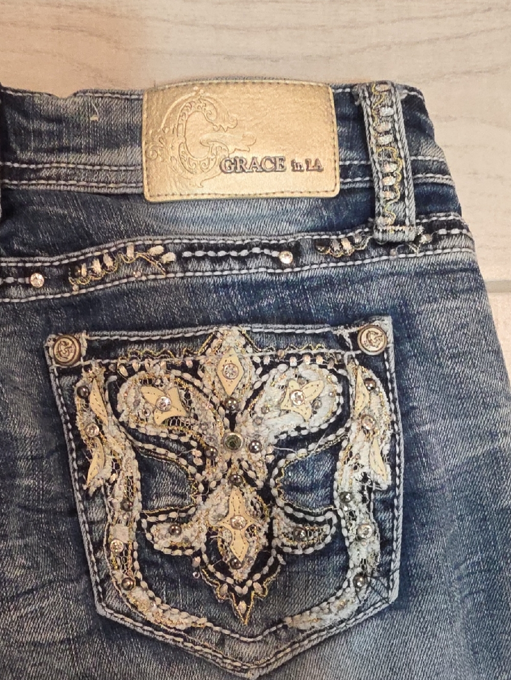 Grace in LA Bootcut Women's Size 28 Embellished Pocket Western